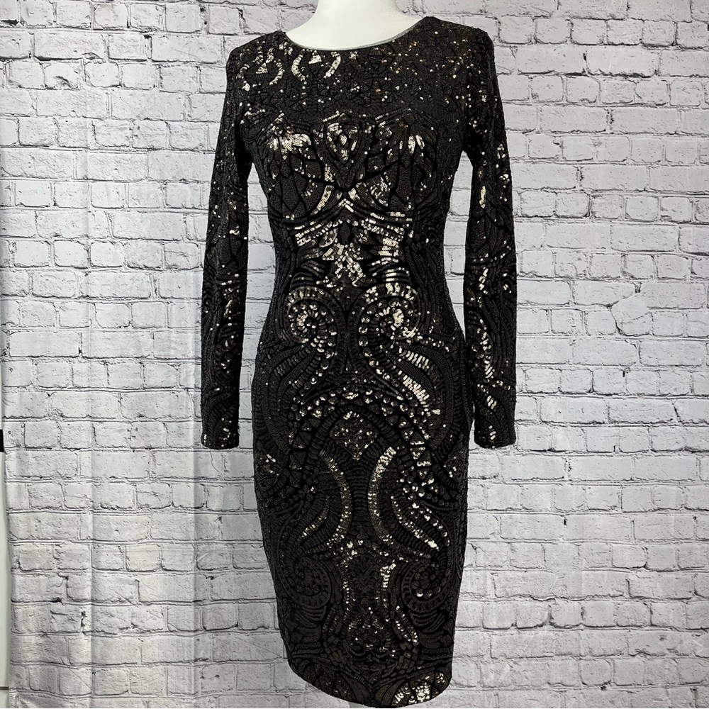 Stunning Betsy & Adam Sequin Dress 4